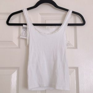 Brandy Melville John Galt White Lace Tank Top